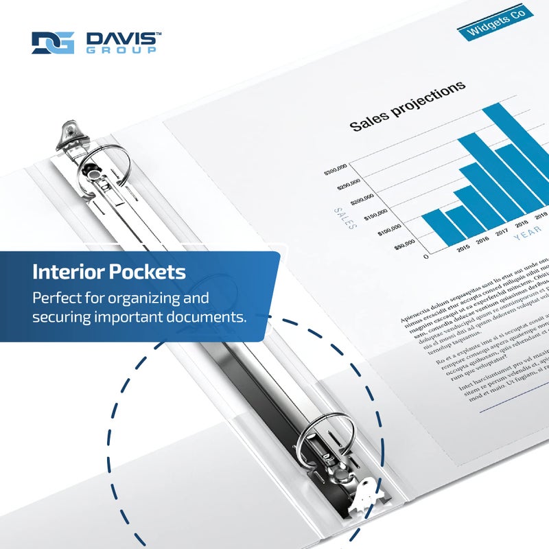 Davis Group Easyview Premium 3-Ring Binders with Clear-View Covers and Round Rings, Binders for School or Office, 1.5 Inch, Pack of 6, White - Image 5
